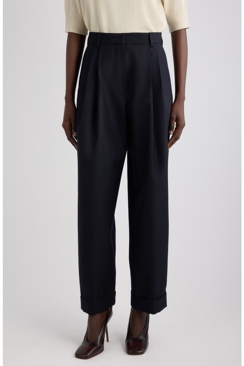 Partan Worsted Wool Trousers, Main, color, NAVY