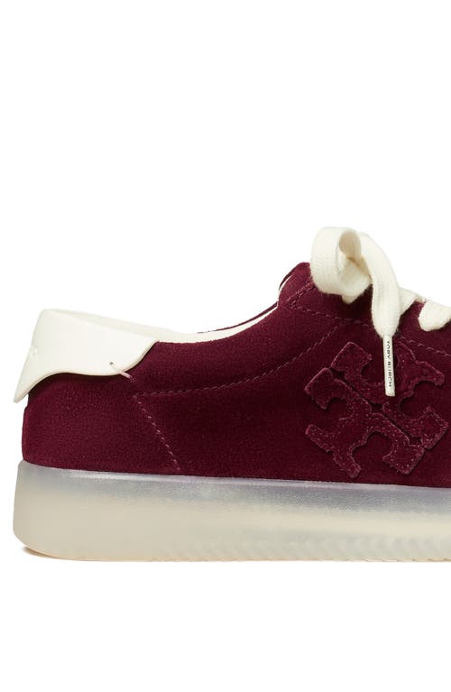 Tory Burch Phoenix Suede Sneakers In Burgundy