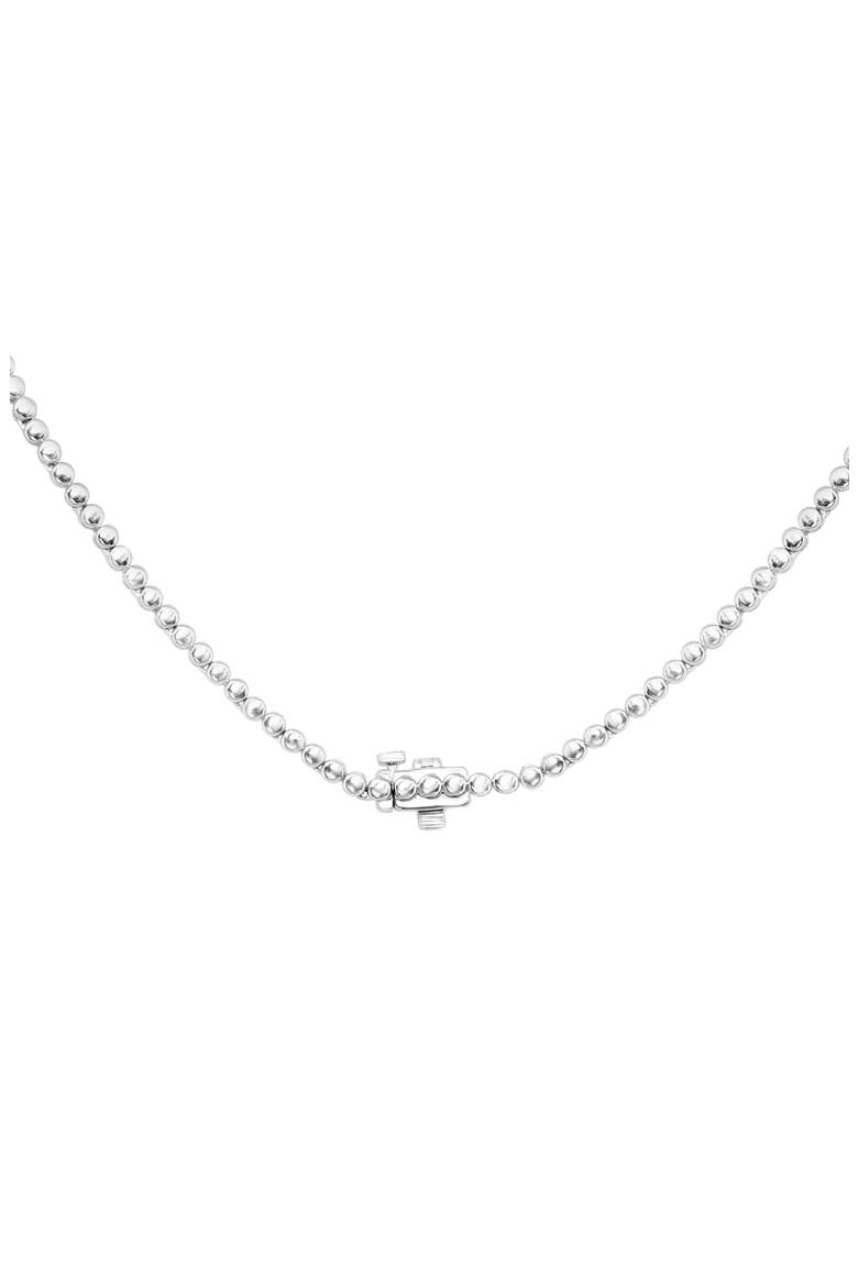 Sterling Silver Lab Grown Diamond Frontal Necklace, Alternate, color, SILVER