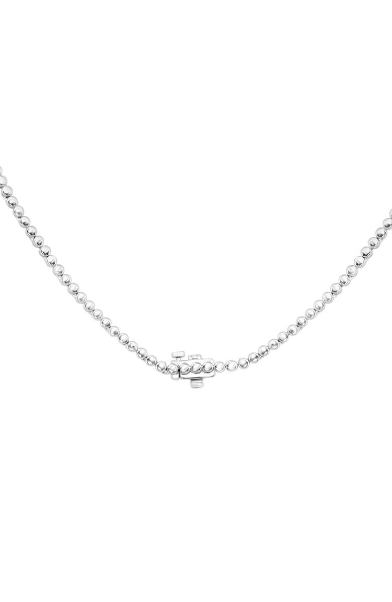EFFY Sterling Silver Lab Grown Diamond Frontal Necklace, Alternate, color, Silver