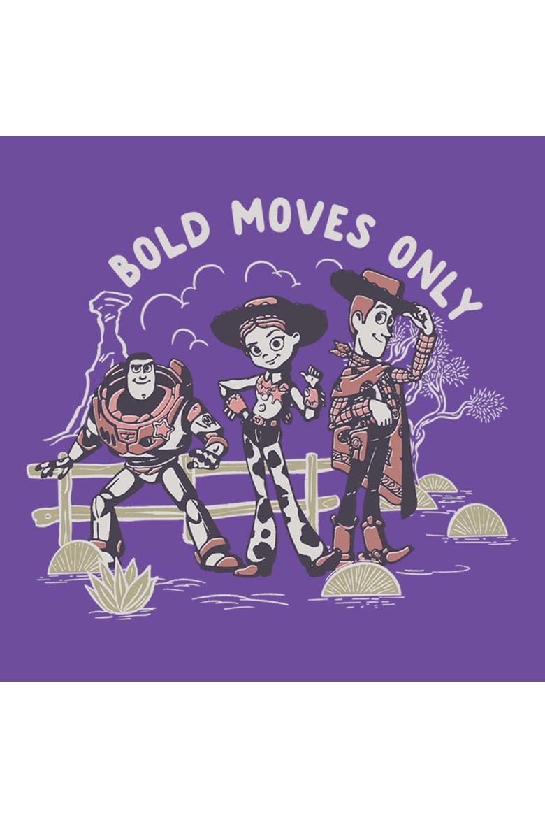 Junior's Toy Story 5 Bold Moves Only  Graphic T-Shirt, Alternate, color, Purple