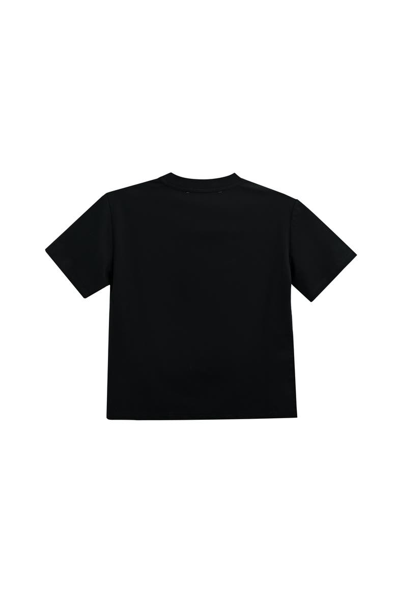 T-Shirt with Mustache Detail, Alternate, color, Black