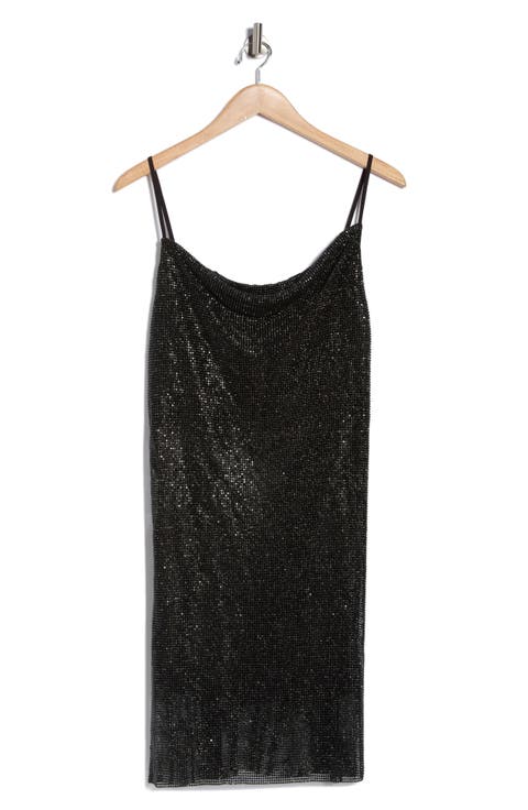 Benson Crystal Chain Mail Mini Slipdress
