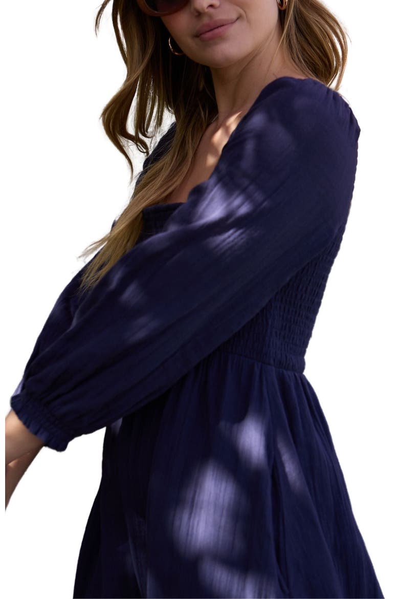 Pippa Shirred Bodice Maxi Dress, Alternate, color, Navy