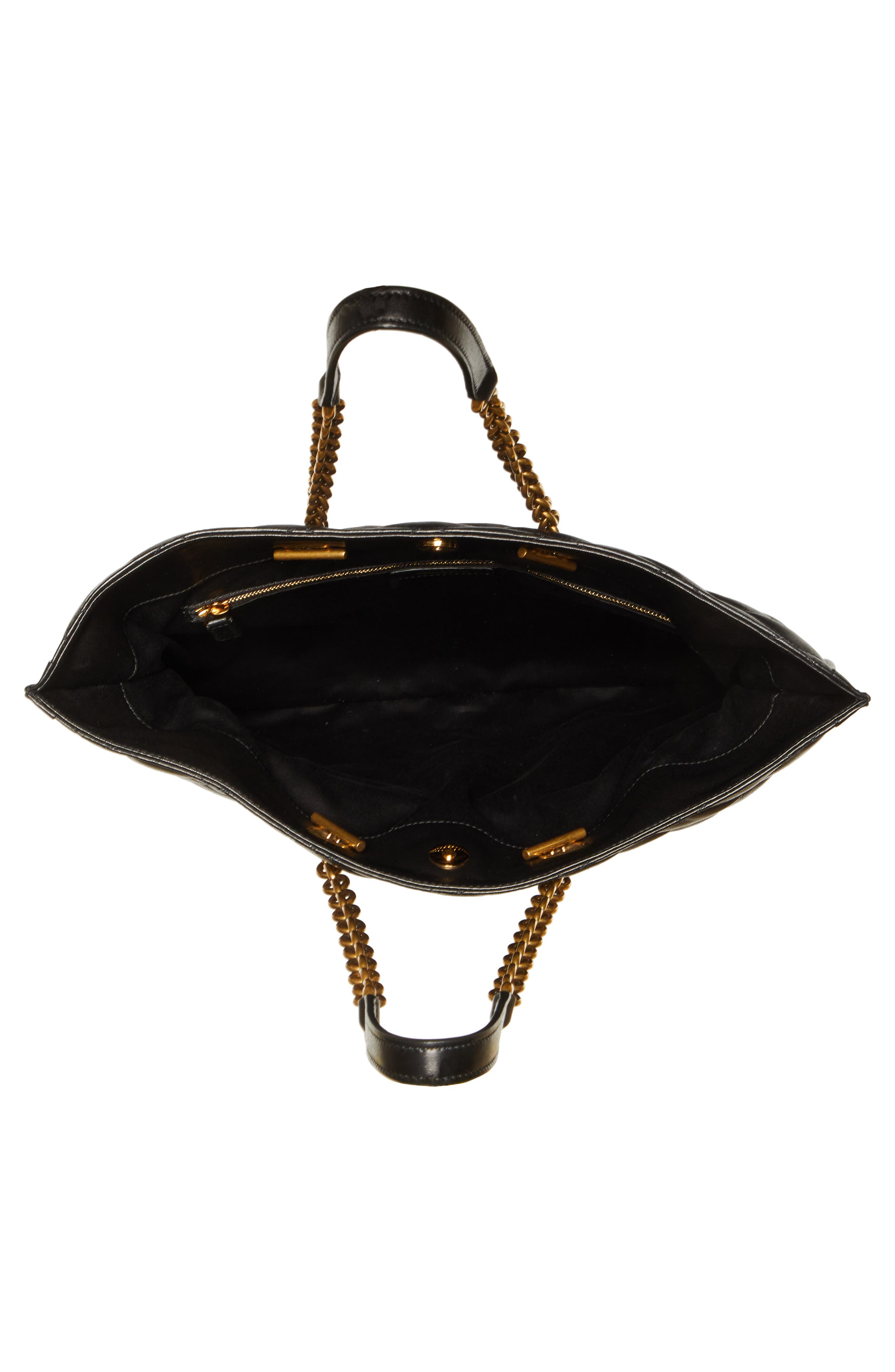 Saint Laurent Matelassé Lambskin Leather Tote, Alternate, color, 