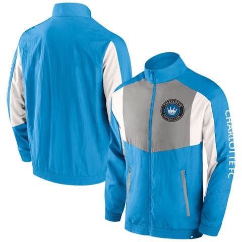 Men's Fanatics Branded  Blue Charlotte FC Net Goal Raglan Full-Zip Track Jacket