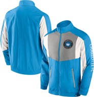 FANATICS Men's Fanatics Branded  Blue Charlotte FC Net Goal Raglan Full-Zip Track Jacket
