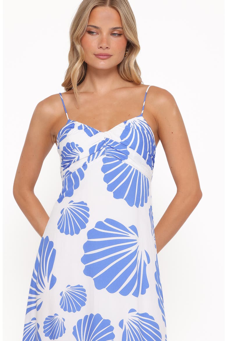 Tyla Shell Print Maxi Dress, Alternate, color, BLUE SHELL