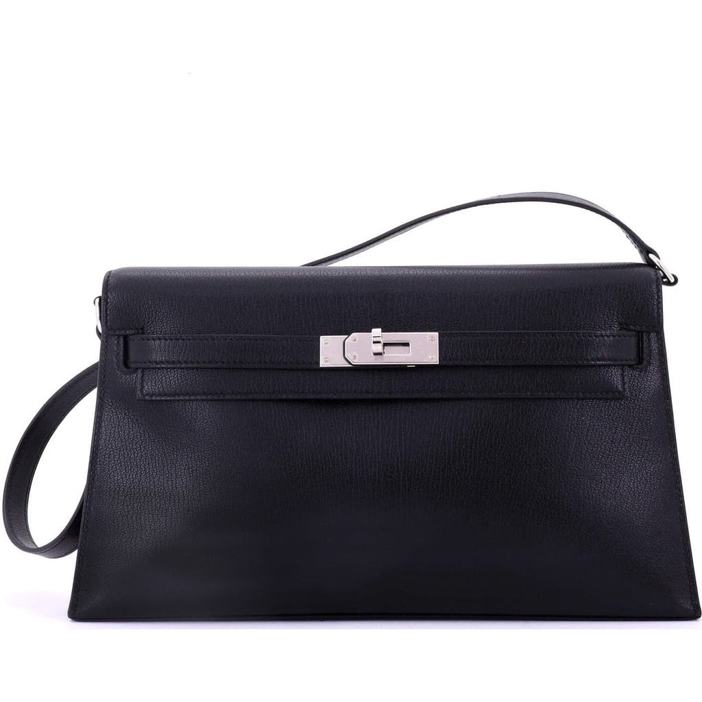 Pre-owned Hermes Hermes Kelly Elan Shoulder Bag Chevre Chamkila In Black