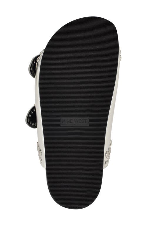 Nine West Flinne Studded Platform Sandal In Silver