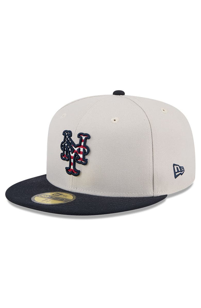New Era Men's New Era  Khaki/Black New York Mets 2024 Fourth of July 59FIFTY Fitted Hat, Alternate, color, 