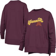 PRESSBOX Women's Pressbox Maroon Minnesota Golden Gophers Bonanza Chenille Harper Script Sweatshirt