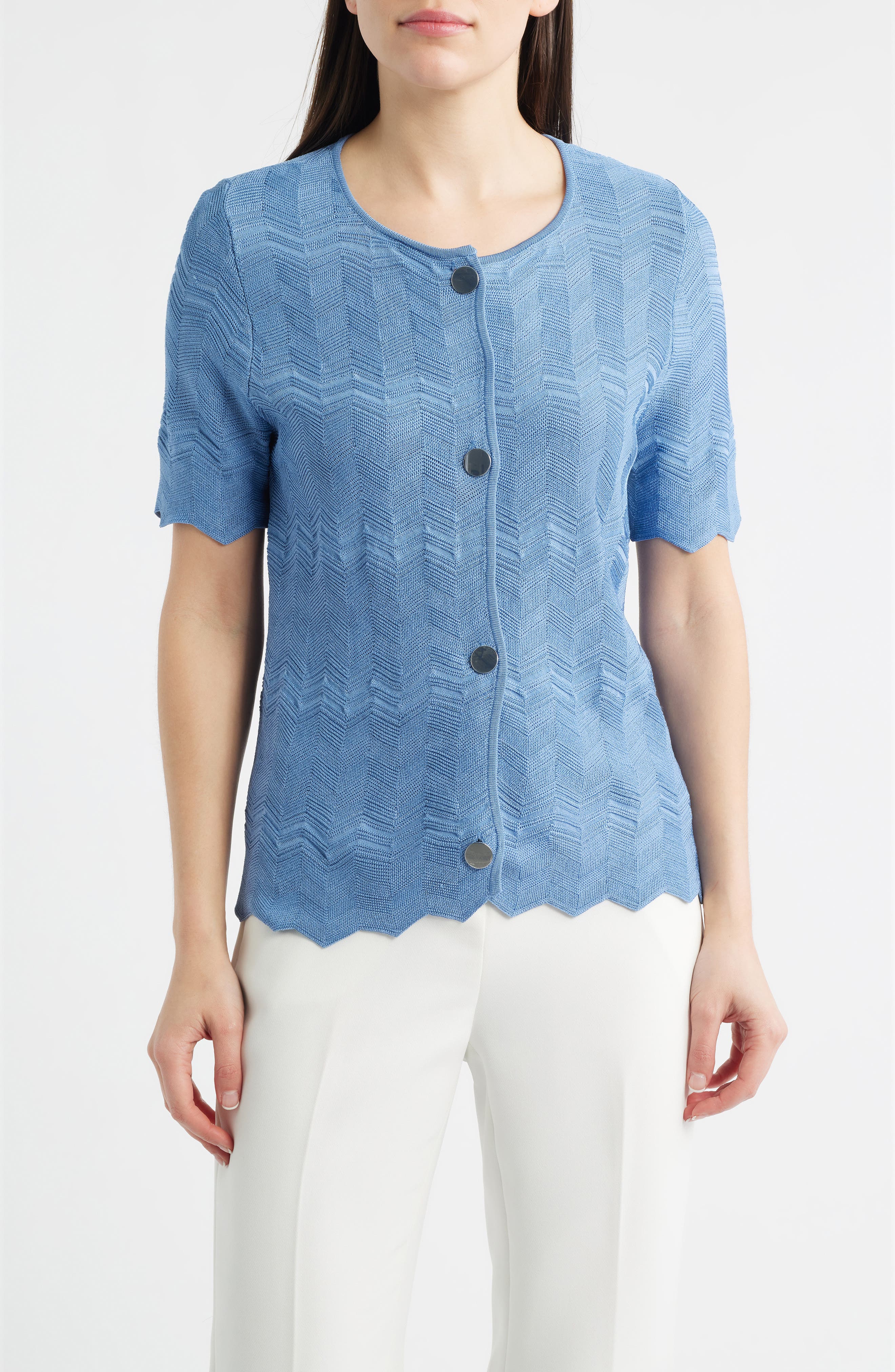 Zigzag Pointelle Cardigan - image 3