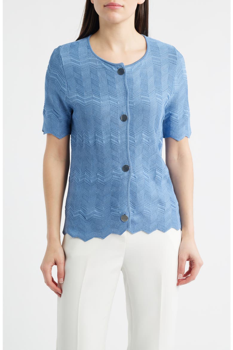 Zigzag Pointelle Cardigan, Main, color, LAGOON