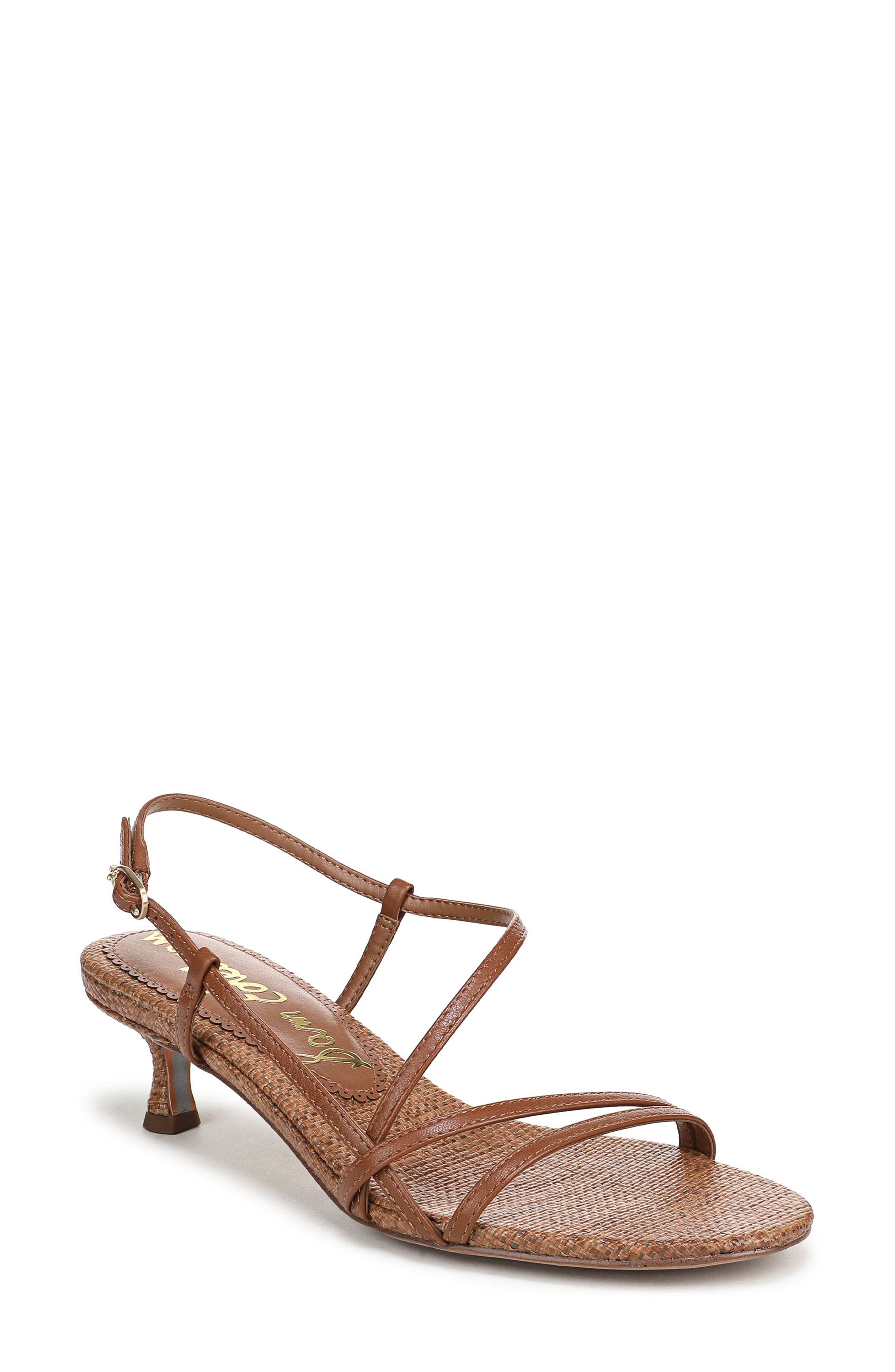 Sam Edelman Cora Slingback Kitten Heel Sandal, Main, color, Rich Cognac