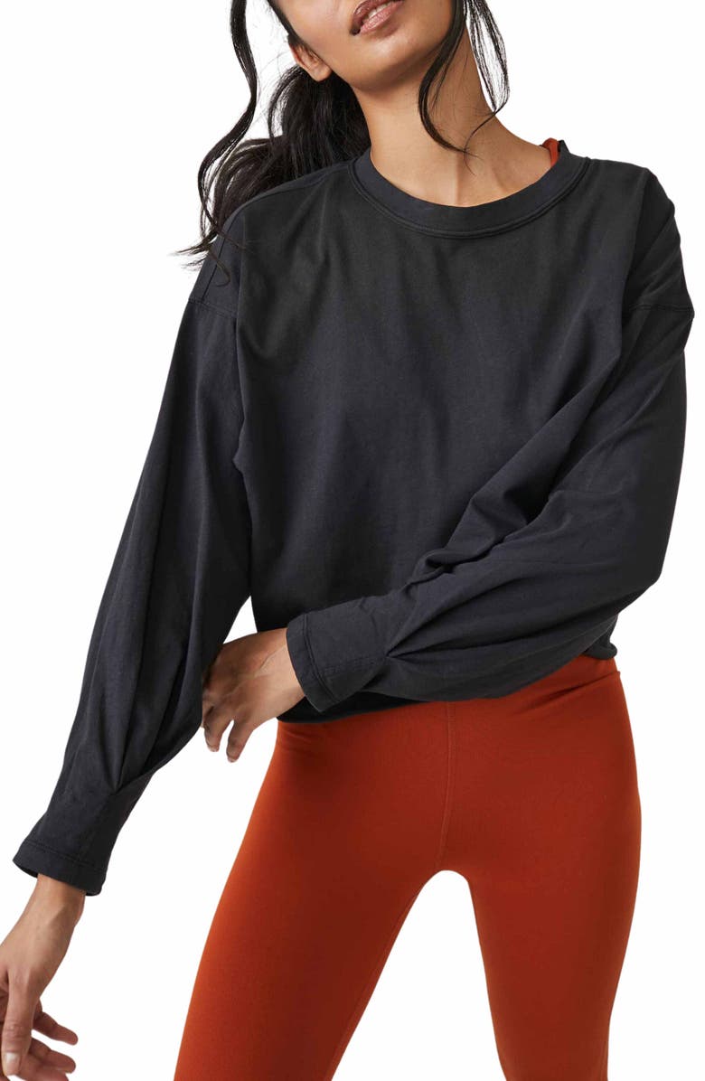 Free People FP Movement Inspire Pullover, Main, color, Black