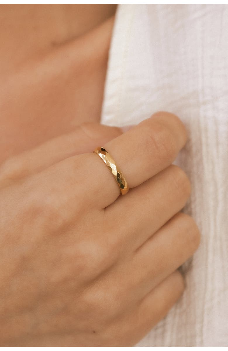 Mint & Lily Dainty Hammered Band Spinning Fidget Ring, Alternate, color, Silver