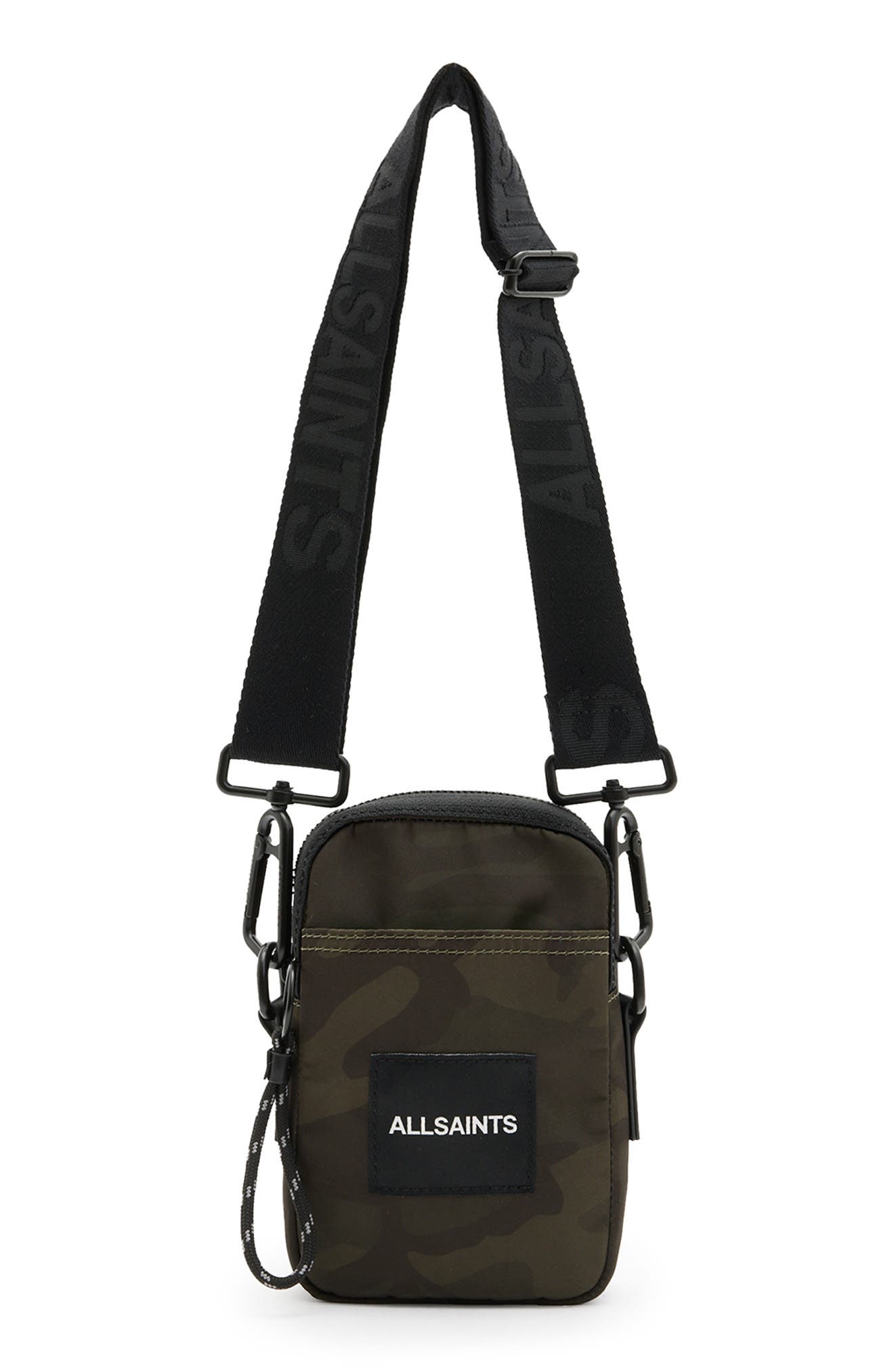 AllSaints Zumo Recycled Polyester Phone Crossbody Bag, Main, color, 
