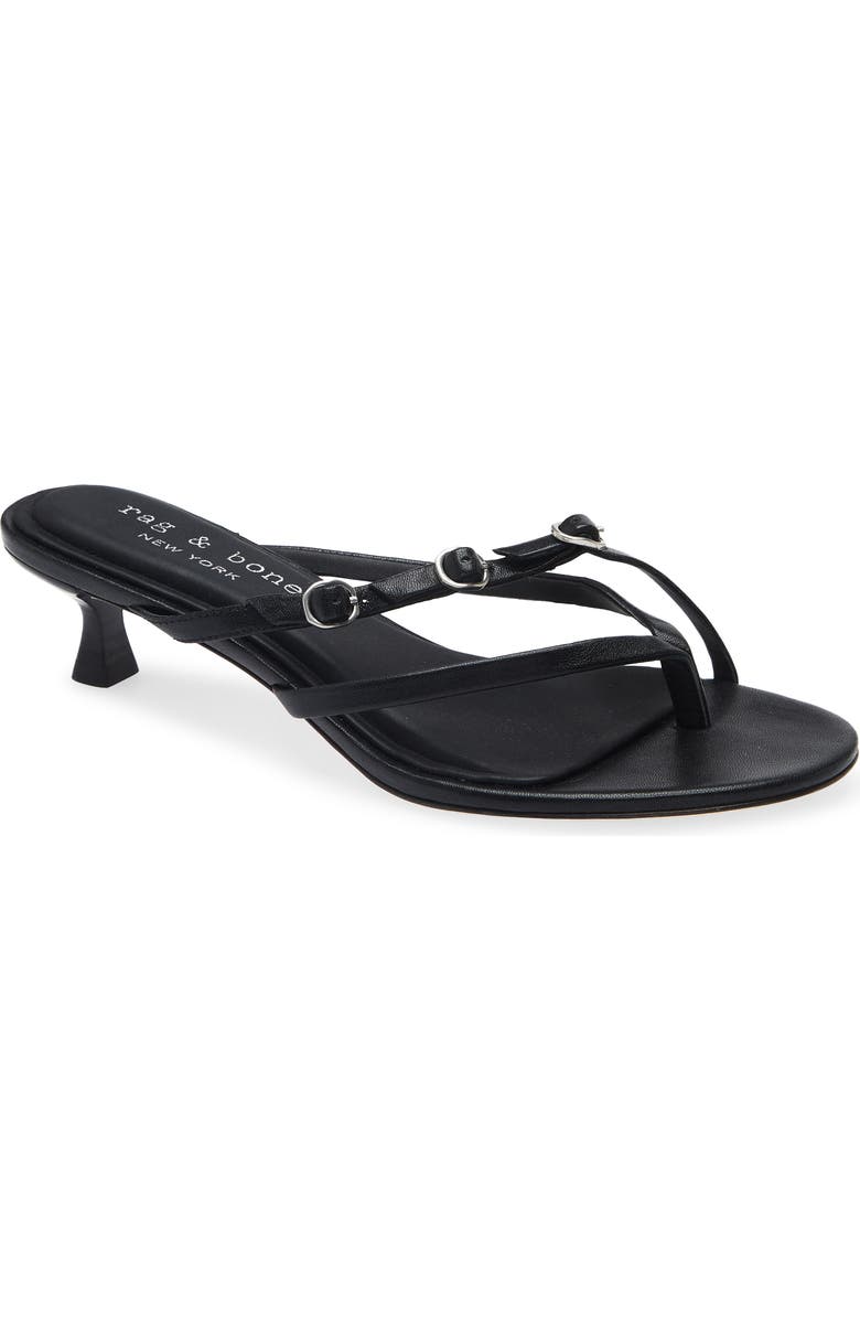 rag & bone Sammie Buckle Kitten Heel Slide Sandal, Main, color, Black