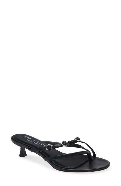 Rag & Bone Sammie Leather Buckle Kitten-heel Sandals