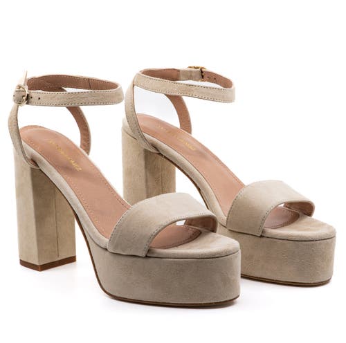 Andrea Gomez Becka Suede Platform Sandals In Blue