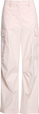 Stella McCartney Cotton & Nylon Wide Leg Cargo Pants
