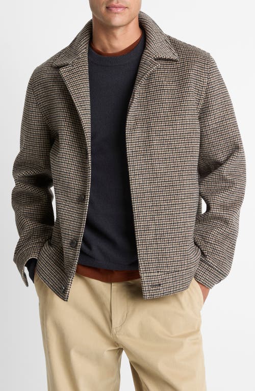 Vince Houndstooth Bomber Jacket In Brown