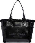 Kate Spade New York jett faux shearling trim tote bag