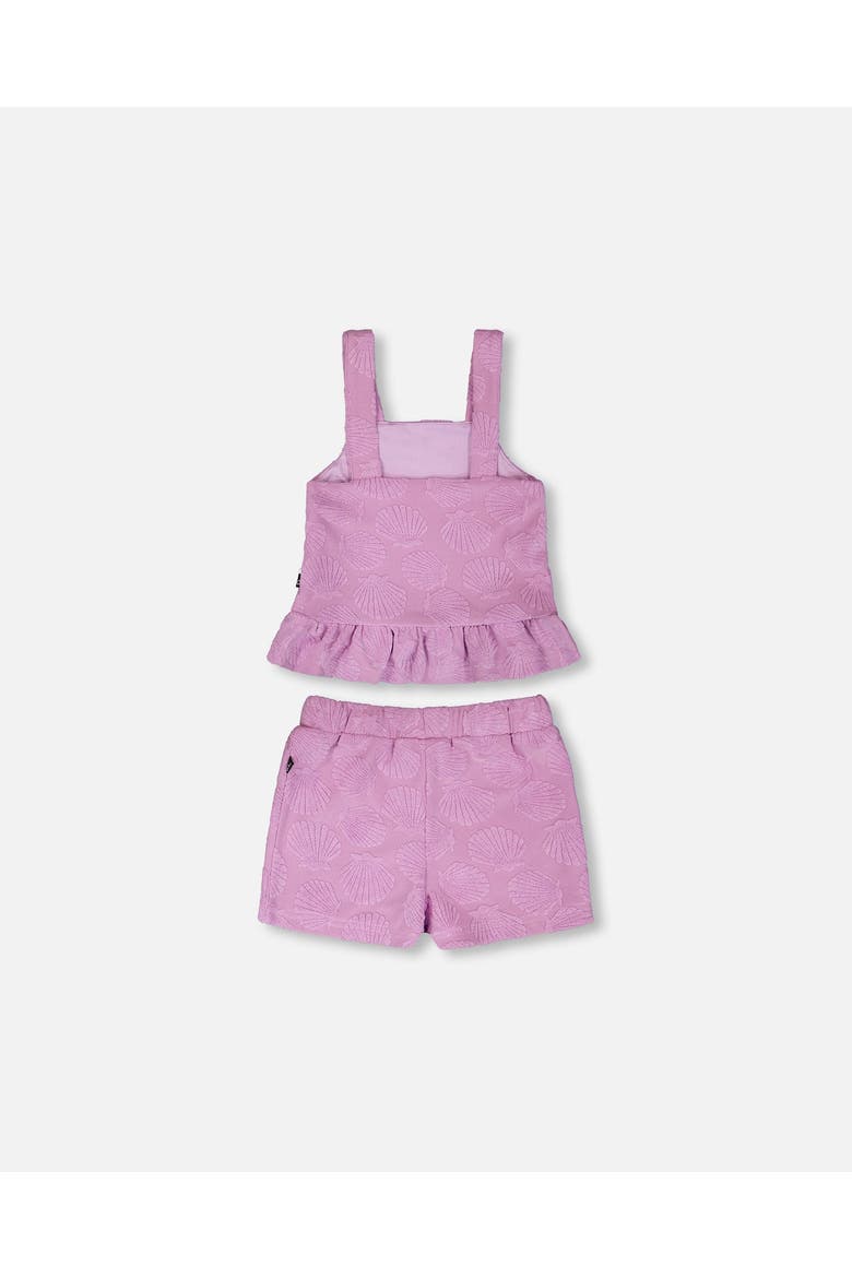 Terry Sleeveless Tank Top with Elastic Waist Shorts Set, Alternate, color, Lilac