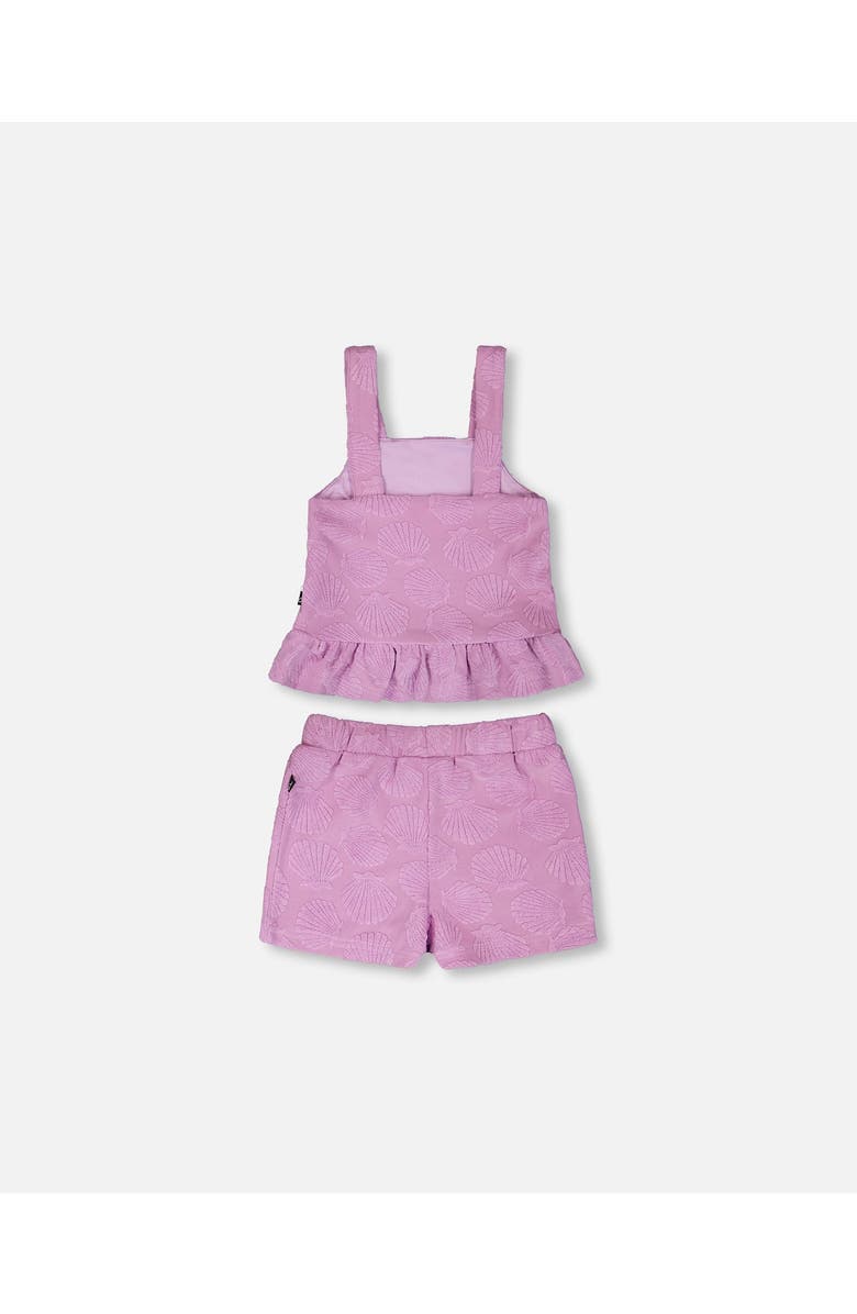 Deux par Deux Terry Sleeveless Tank Top with Elastic Waist Shorts Set, Alternate, color, Lilac