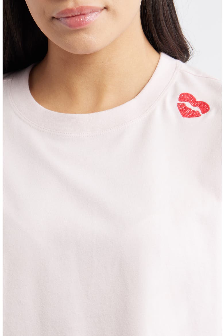 Boxy Crop Sleep T-Shirt, Alternate, color, PINK KISS