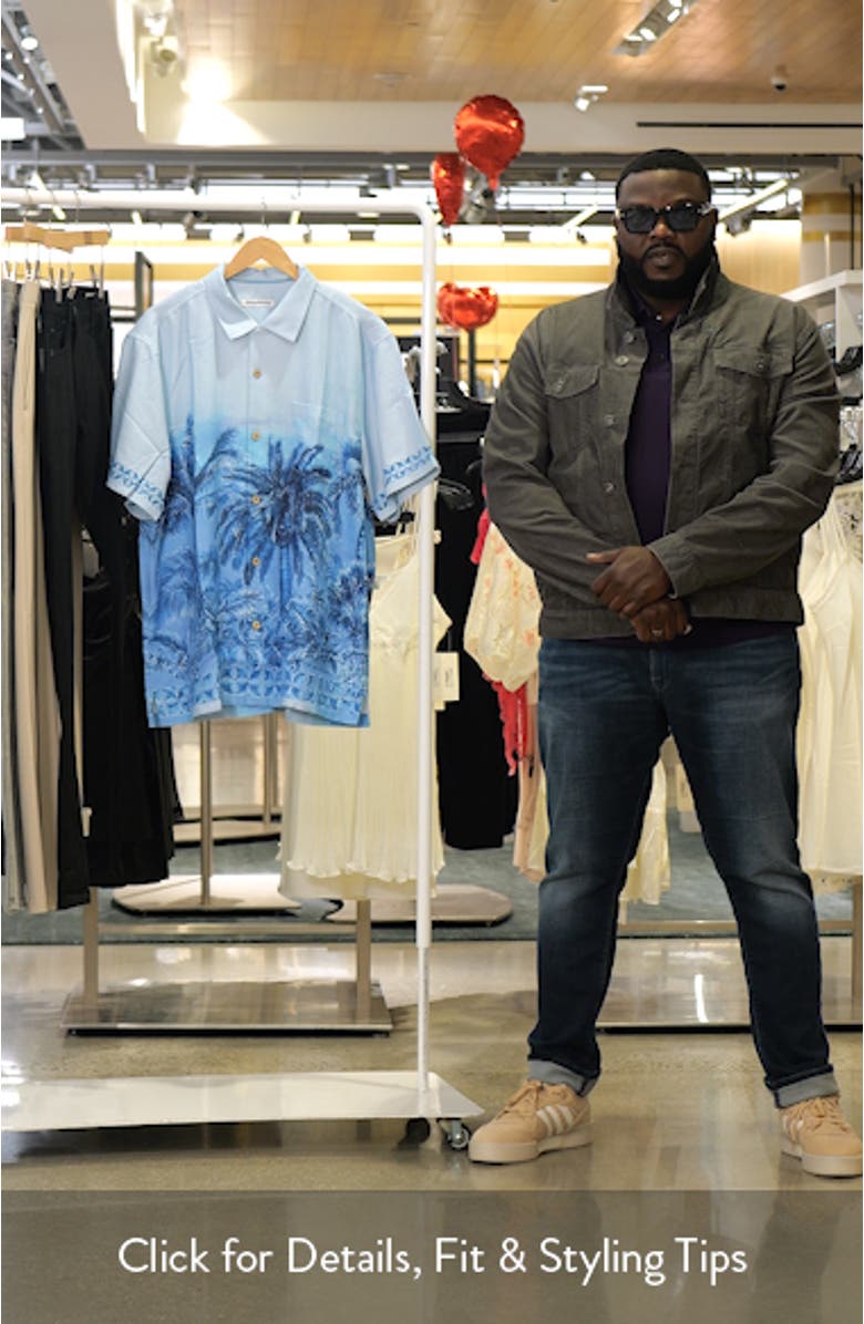 Hibiscus Hues Short Sleeve Silk Button-Up Shirt, sales video thumbnail