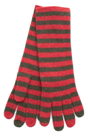 Portolano Stripe Gloves In Red