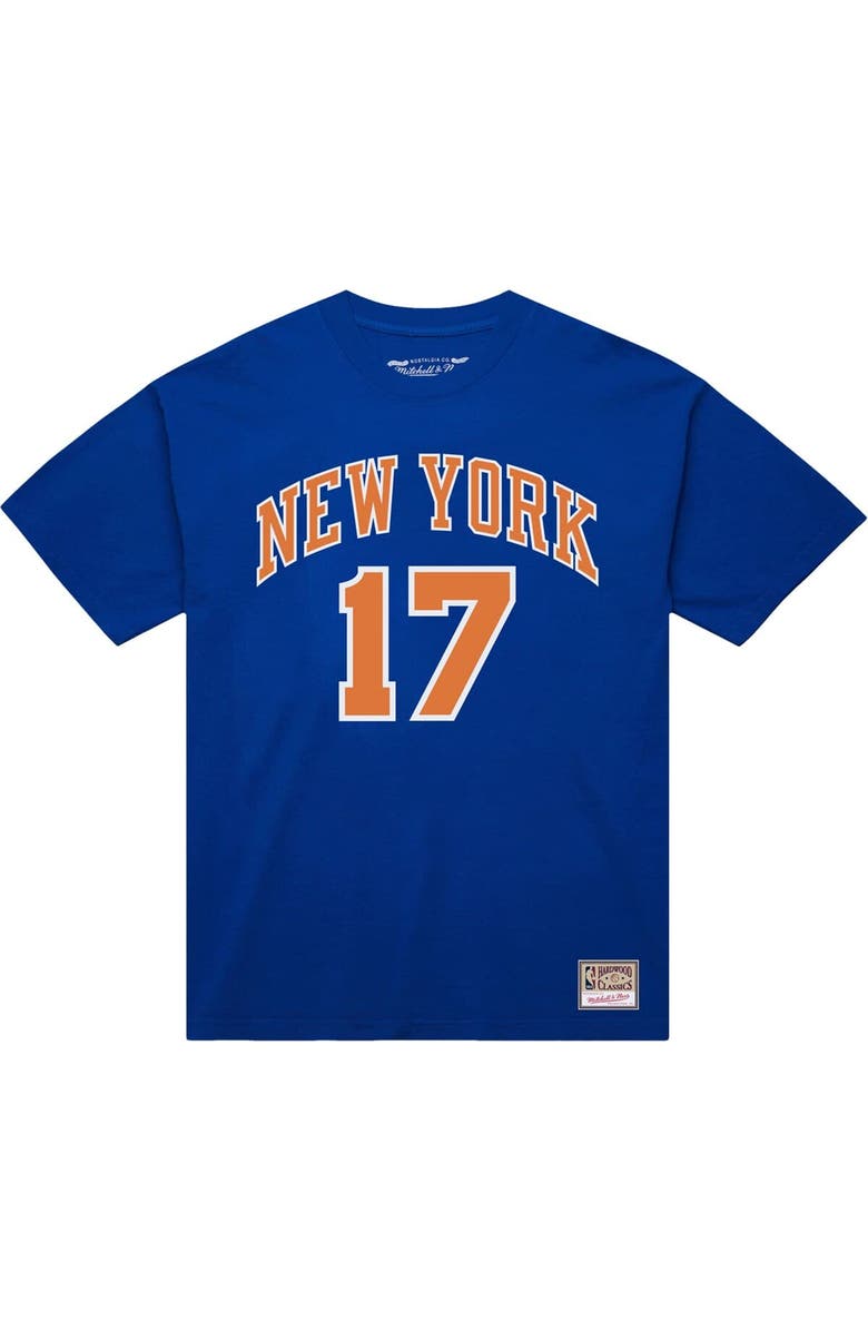 Mitchell & Ness Men's Mitchell & Ness Jeremy Lin Blue New York Knicks Name & Number T-Shirt, Alternate, color, Blue