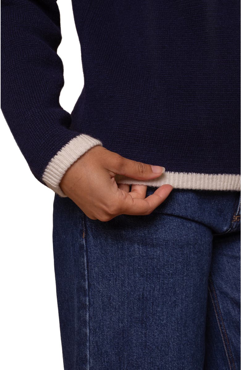 Celtic & Co. Zip Through Knitted Jacket, Alternate, color, Dark Navy Tipped