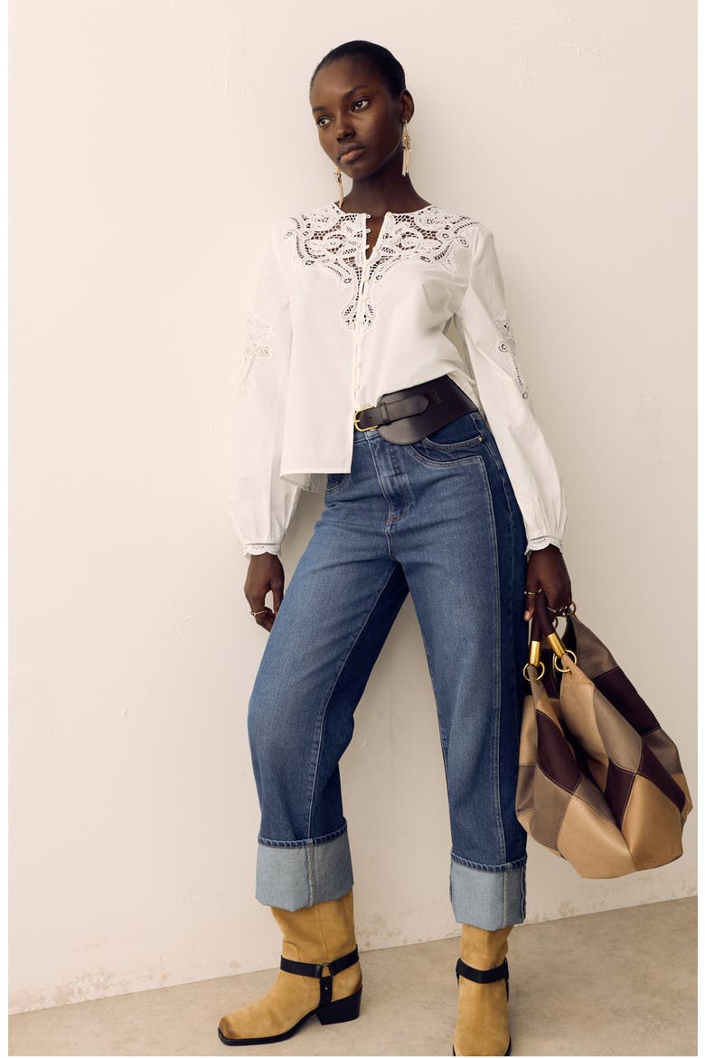 Cotton Cutwork Top, Alternate, color, SOFT WHITE