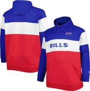 New Era Men's New Era Royal/Red Buffalo Bills Big & Tall Current Team Colorblock Fleece Raglan Pullover Hoodie
