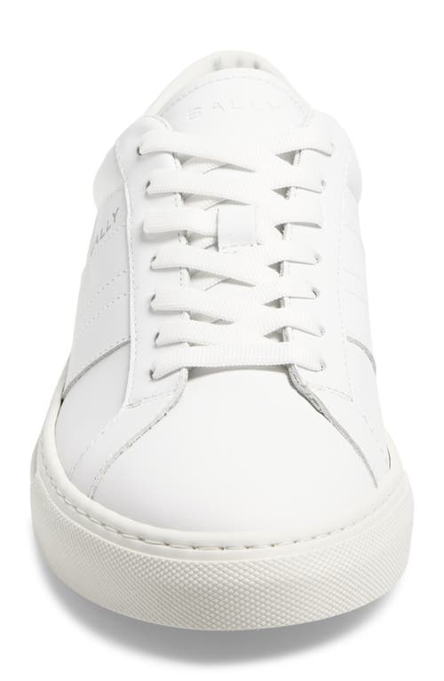 Bally Hedon Leather Sneakers In White