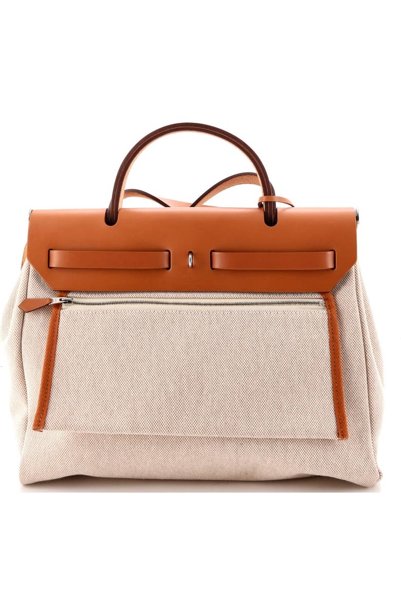 Pre-Owned Hermes Herbag Zip Pegase Pop Toile and Leather 31, Alternate, color, Gold