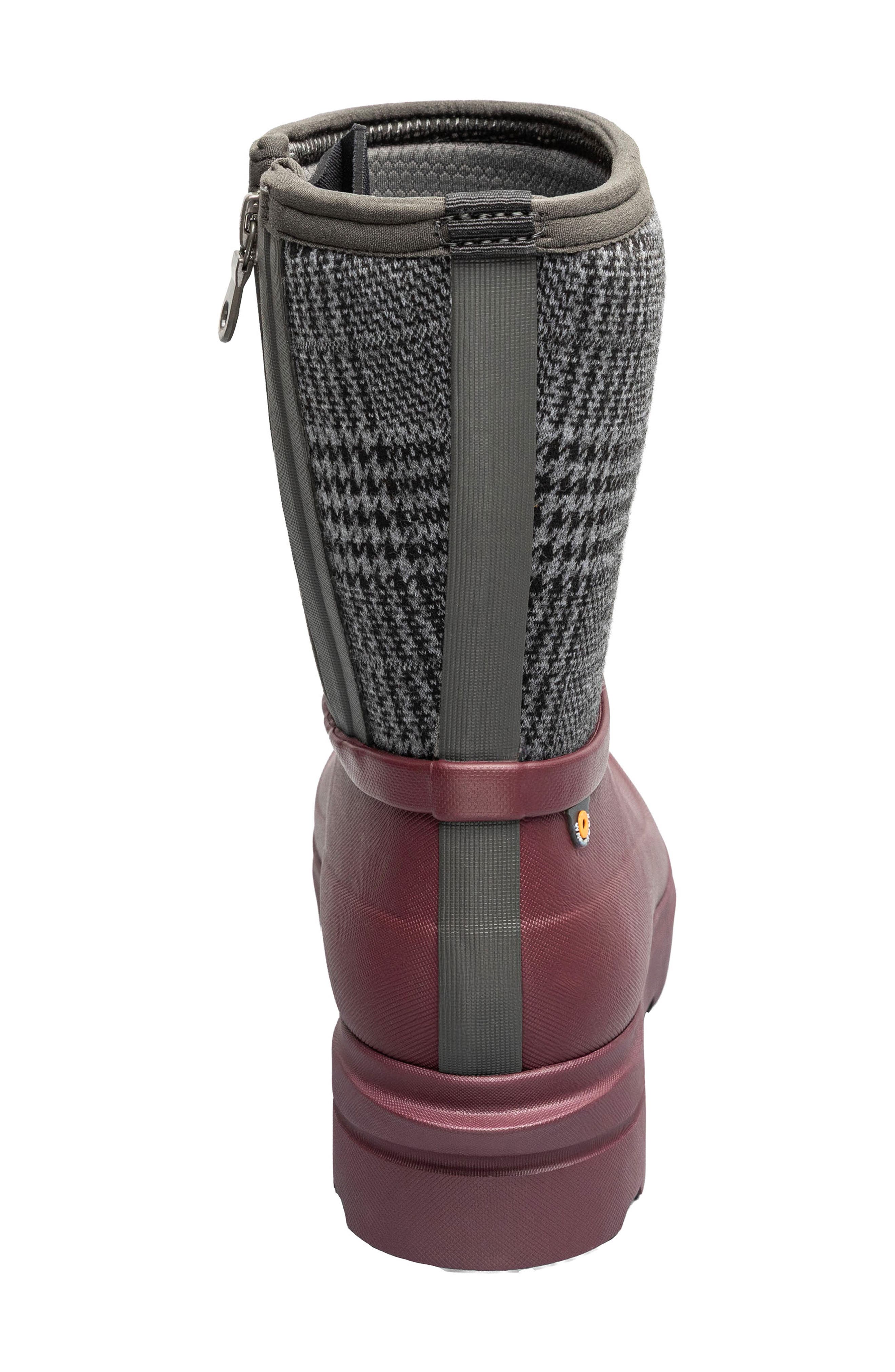 Hazel Mid Zip Rain Boot, Alternate, color, DARK CHERRY