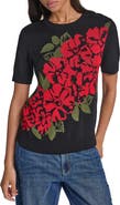 KARL LAGERFELD PARIS Rose Short Sleeve Sweater