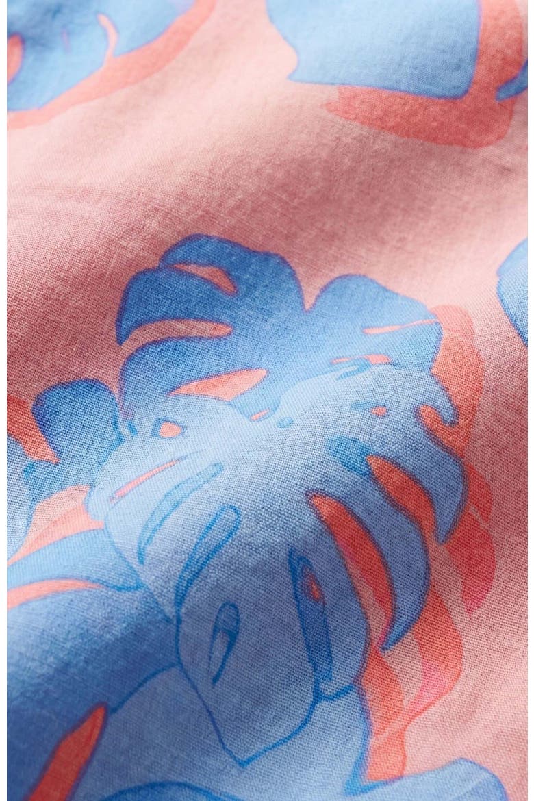 Monstera Floral Mens Flat Front Short, Alternate, color, MONSTERA FLORAL CORAL