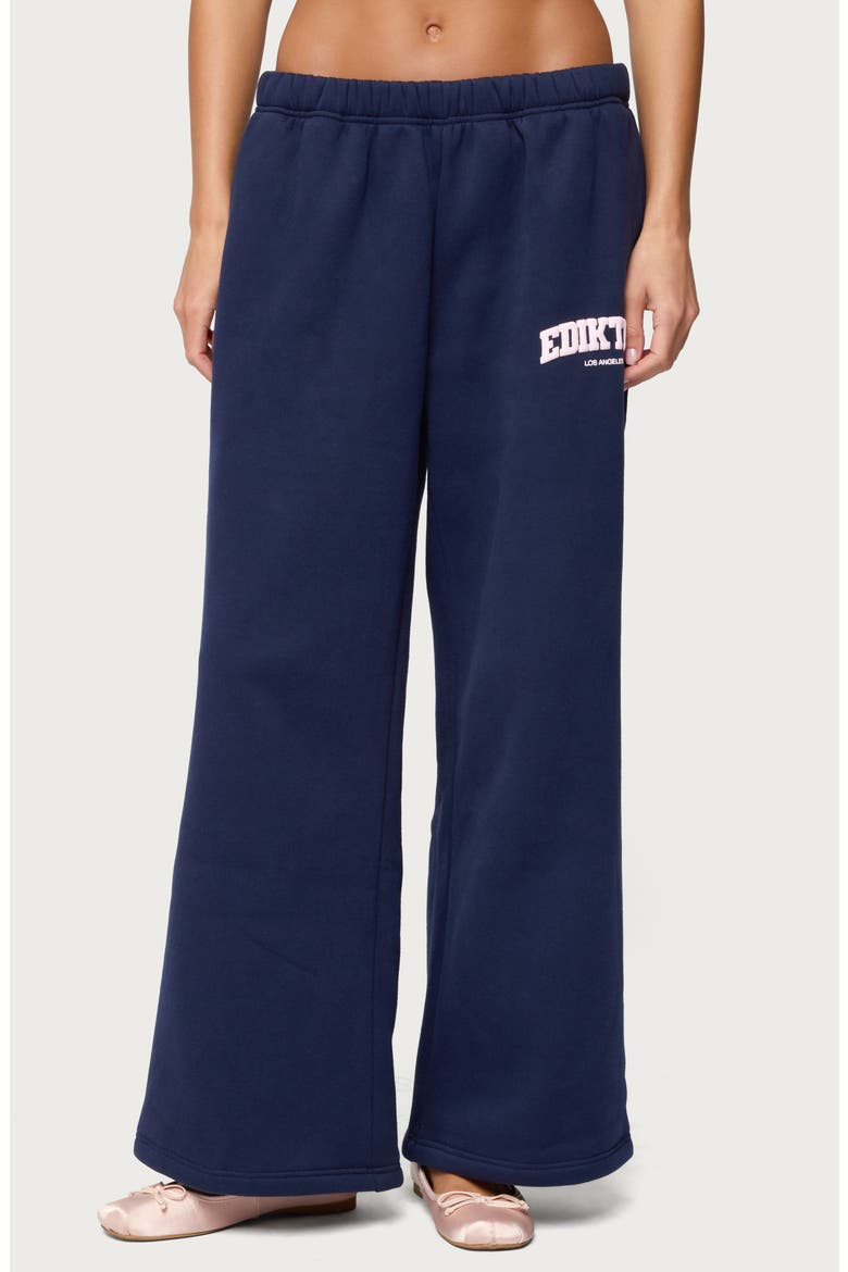 LA Wide Leg Graphic Sweatpants, Main, color, NAVY