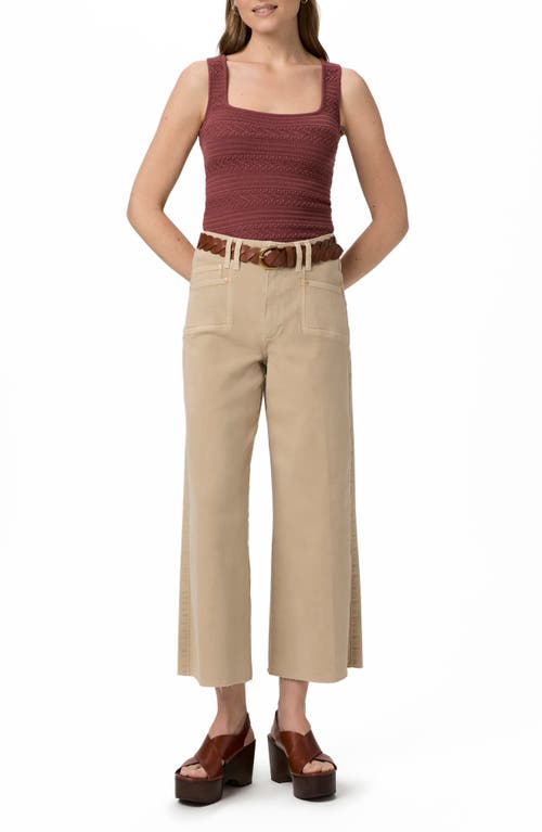 Paige Womens Vintage Camel Tan Cameron Ankle Patch-pockets Stretch-denim Trousers In Vintage Soft Sand
