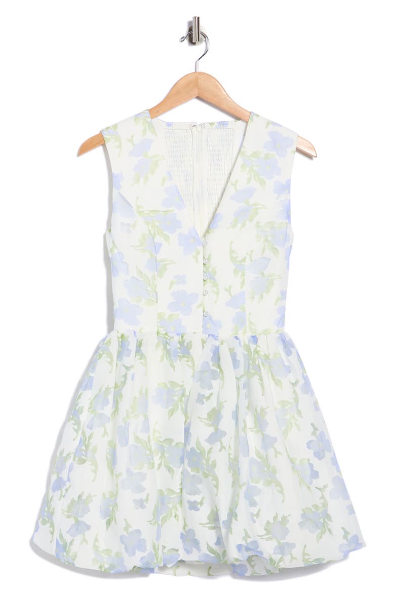 Cleo Bubble Minidress, Alternate, color, IVORY FLORAL PRINT