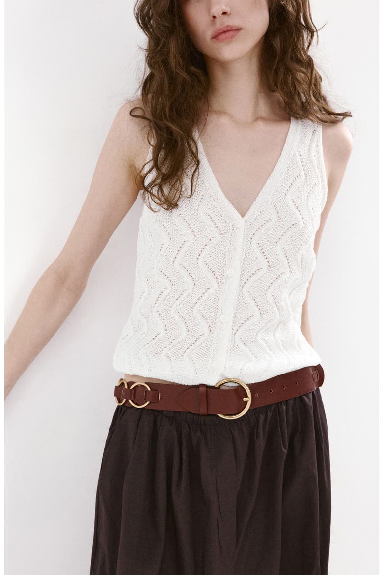 Open Stitch Sweater Vest, Alternate, color, OFF WHITE