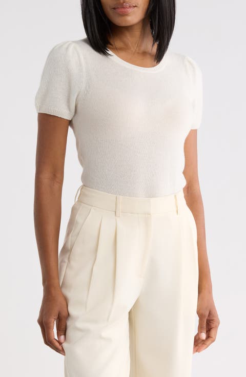 Puff Sleeve Cashmere Sweater