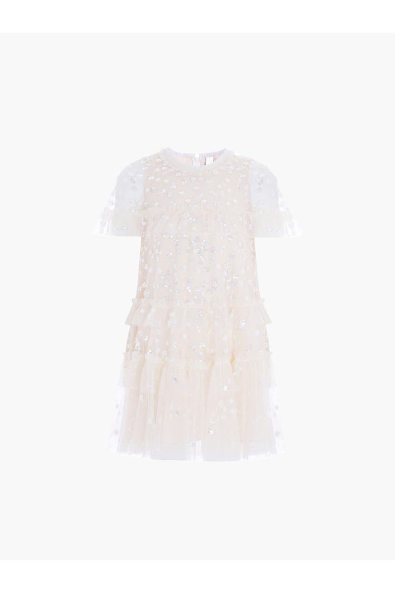 Leila Dot Tiered Cape Kids Dress, Alternate, color, Cream