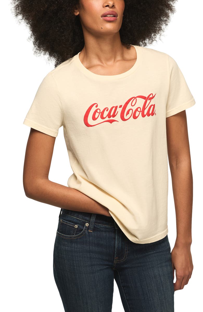 Lucky Brand Coca-Cola<sup>®</sup> Brighten Your Day Cotton Graphic T-Shirt, Main, color, Whitecap Gray