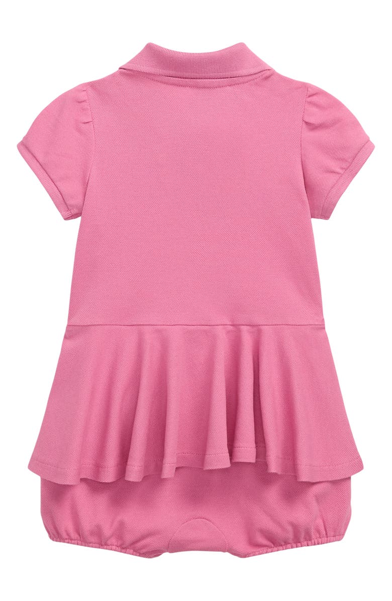 Ralph Lauren Cotton Piqué Skirted Bodysuit, Alternate, color,